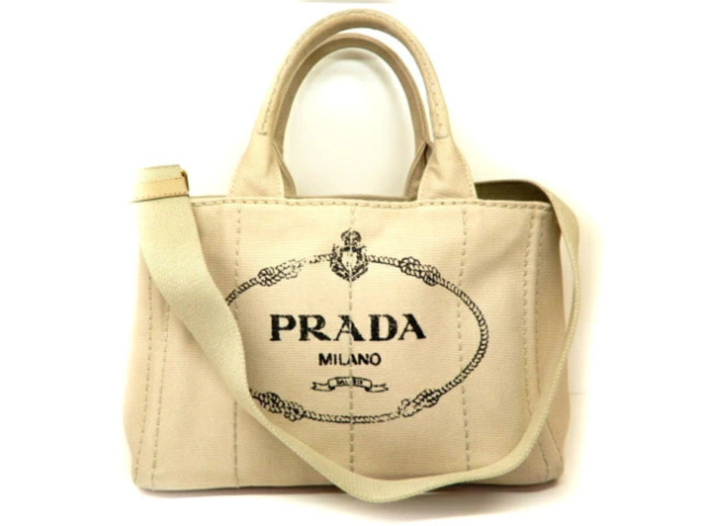 Prada Canapa handbag canvas Beige Cream